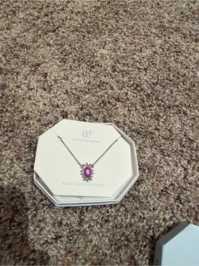 Bomb Party Jewelry Pink Crystal Halo Pendant Necklace